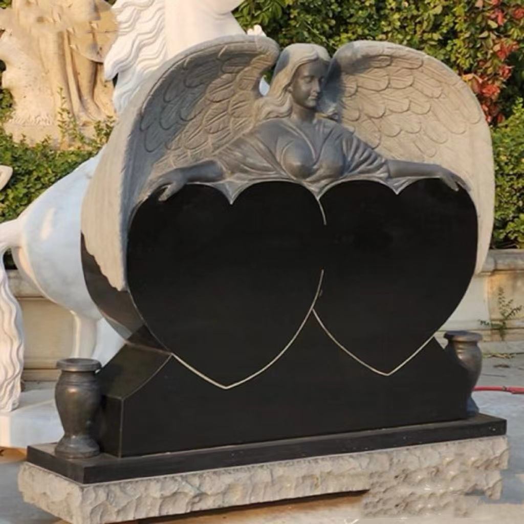 Ангел чувар со двојно срце надгробна плоча